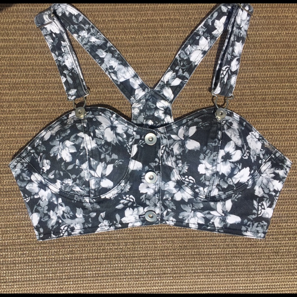 Denim Floral Bralette 🔥2 for $10🔥